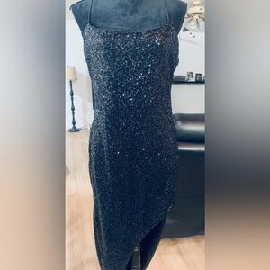 Elegant Black Sequin Dress